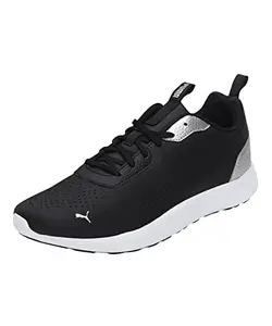 Puma Unisex Adult Perforated Low Black-Silver Running Shoe-9 Kids UK (37298106)