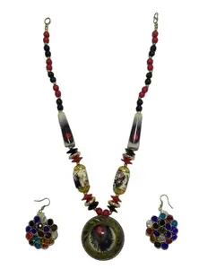 Multicolor Beads Necklace with Earring, Celebrity Jewellery, Traditional Ethnic jewellery for Woman and Girls