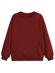 ALONE EAGLE Women's Pure Cotton Winterwear Full Sleeve Crew Neck Oversized Sweatshirt