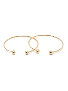 YouBella Jewellery for Women Gold Plated Charm Bracelet Bangle for Girls and Women (Gold) (Pack of 2)