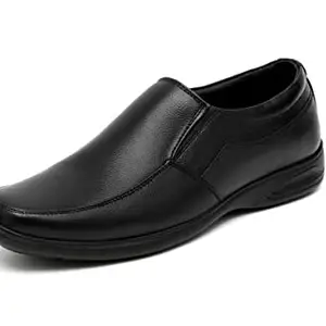 ARAMISH Black Pure Leather Moccasin Formal Shoes for Men - 9 UK