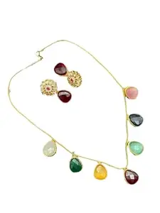 Latest Stylish Stone Studded Jewellery Set for Women |Festive Wedding Party Necklace Earrings|JS_28|