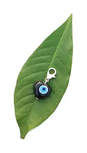 Evil Eye Clip On Charm, Gold Evil Eye Pendant, Keyring, Protect, Pet Collar, Bag Charm, Zipper Pull, Necklace, Bracelet, Women?s, Birthday dog tag, handmade charm (Black)