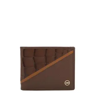 Da Milano RFID Protected Leather Wallet for Men with Card Slot - Brown