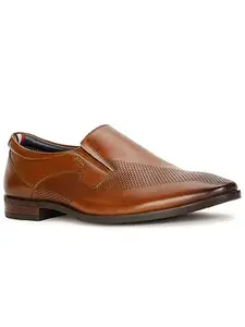 Bata Poly Slipon Men Formal Slip-On Shoes in Tan Light Brown