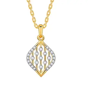GIVA 14K Yellow Gold Breezy Bling Diamond Pendant|Gold Gifts for Women & Girls| With Certificate of Authenticity & BIS-Hallmarked Gold Jewellery