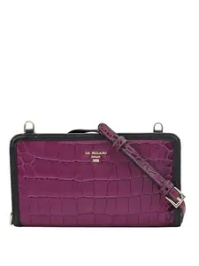 Da Milano Sling Leather Wallet for Women - Purple