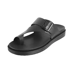 Metro Mens Synthetic Black Slippers (Size (7 UK (41 EU))