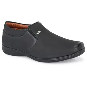 Leepeeter Mens Formal Shoes | Formal Slip-On Shoes | Versatile Comfort and Quality | Perfect for Casual and Formal Wear | Premium Craftsmanship, Simple Yet Elegant Design (10) Black