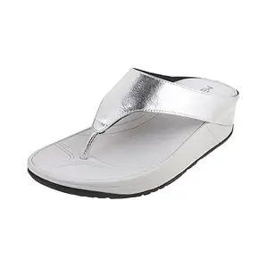 Metro Women Silver Synthetic Leather Flat Casual Slipper UK/3 EU/36 (32-31)