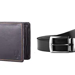 WildHorn Leather Men's Black Wallet Combo