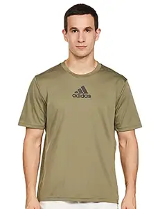 Adidas Men's Regular T-Shirt (HA7043_L_LEGGRN/Black L)