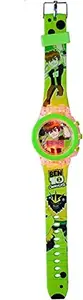 K A Enterprises Ben10 Digital Kids Watches | Children Watch for Boys(Green Colored Strap)
