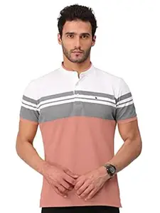 BULLMER Mens Cotton Henley Neck/Chinese Collar Tshirt