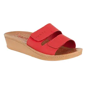 inblu Stylish Fashion Sandal/Slipper for Women | Comfortable | Lightweight | Anti Skid | Casual Office Footwear (WO02_RED_35)