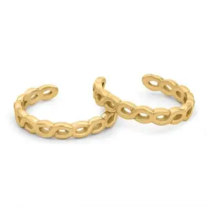 ZAVYA 925 Sterling Silver Designer Textured Gold Plated Adjustable Toe Ring | Gifts for Women | With Certificate and 925 Hallmark|Mother's Day