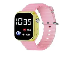 THMT New Trending Design Silicon Pink Ultra Led Square Digital Watch - for Men & Women ()