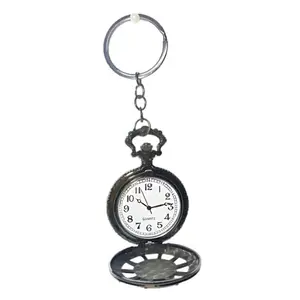 Premimum Antique Finish Metal Locket Watch Keychain - Vintage Charm on the Go (Small Shield, Standard)