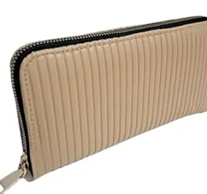 Frinity Collections Zipper Wallet for Women (Cream)