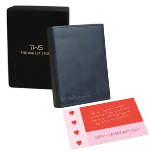 The Wallet Store Defender RFID Protected Wallet Cardholder | Best Valentine's Day Gift for Men | with Free Personalized Valentines Day Greeting Card (Blue)