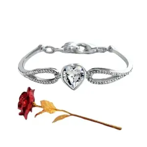 University Trendz Valentine's Day Special: Combo Set of Bracelet & Artificial Rose for Women & Girl's