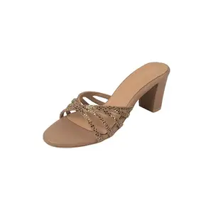 Metro Women's Brown Block Heel Slides sandals UK/5 EU/38 (40-369)
