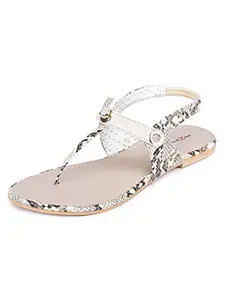 Shezone Cream Colour Synthetic Material Flats for Women::LR1471_Cream_36