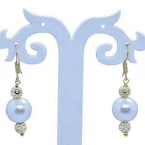 Elegant White Pearl 12 mm Round Stud Earrings for Girls & Women