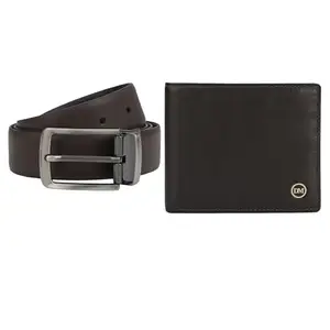 Da Milano Leather Men Wallet & Belt Gift Set - Brown (0001-75)
