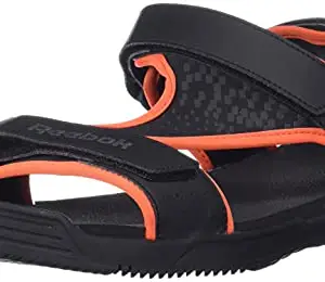 Reebok Men's Arcade Black-Flux Orange-LGH Solid Grey Sandal (HMI04)
