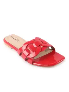 ELLE women Fashion Sandal,Red,UK-4