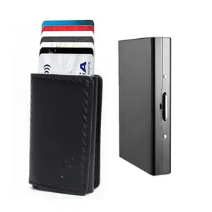 Stealodeal RFID Protector Metal and PU Unisex Cash and Card Holders, Pack of 2, Black