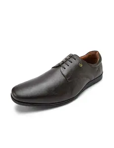 Louis Philippe Men Brown Leather Lace Up Shoes