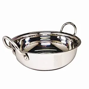 Stainless Steel Induction Base Kadai - Induction Compatible Deep Kadai - Without Lid (2.5 Liters) price in India.