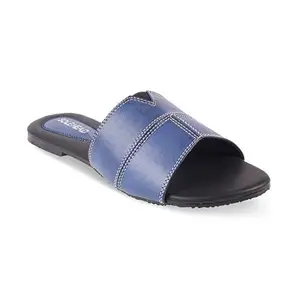 SOLE HEAD Blue Flats Women Sandals
