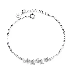 MYKI Fashion Simple star silver zircon adjustable bracelet for women & girls