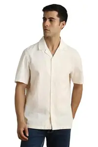 Peter England Men's Regular Fit Shirt (PCSHLRXFY78962_Beige