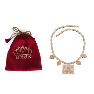 Dharmsaar Sided 4 Small Ram Name Heart Tulsi Kanthi Mala For Neck,Shree Ram Square Locket For Men And Women,Original Tulsi Wooden Craving Designer Mala Girls/Boys