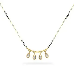 Kindle&Kettle Greenleaf Mangalsutra 1Pc Mangal Sutra for Women Mangalsutra Ladies Chain Mangalasutra for Bride Mangalsutra Pendant 1Pc (Golden) (Water Drop shap)
