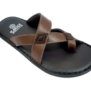 SMOXX Original Leather Fashion Sandal | Slipper for Men | Stylish & Comfortable | Formal & Casual Wear (Tan, 9)