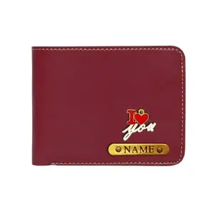 NAVYA ROYAL ART Personalized Wallet with Name & Charm, Customized Premium Vegan Leather Wallet for Men (REDRD02)