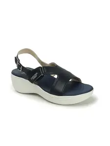 Carlton London Women Sandal, Navy Blue, Size- UK-8