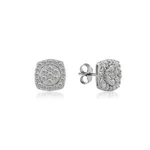 Halki Fulki 925 Sterling Silver Hypoallergenic Mini Square Stud Earrings for Women & Girls | Gifts For Her | 925 Stamp of Authenticity | A+++ Cubic Zirconia Stones