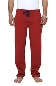 CARBON BASICS Men's Regular Fit Cotton Pyjama With Pocket(Rust,L)