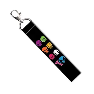 ISEE 360® Colorful Skull Lanyard Bag Tag with Swivel Lobster for Gift Luggage Bags Backpack Laptop Bags Travelers Students Worker L X H 5 X 0.8 INCH