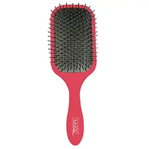 Scarlet Line Large Paddle Hair Brush with Matte Finish Handle, Air Cushion Paddle Brush with Ball Tip Nylon Bristles for Detangling n Styling_Pink