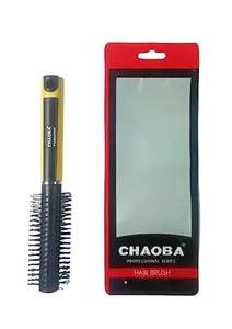 CHAOBA Professional Professional Thick Round Hair Comb Bristle Round Hair Brush Blow Drying Hairbrush Small Brush Short Hair Massage Comb Head Massage Round Brush Roll Hairbrush for Wet or Dry Hair - Yellow (CHB_43)