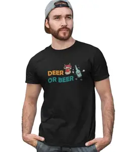 Bag It Deals Deer Or Beer: Beautifully Crafted T-Shirts(Black) Best Gift for Boys Girls