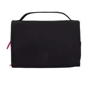 Accessorize London Women's Black Travel Hanging Washbag in Recycled Nylon