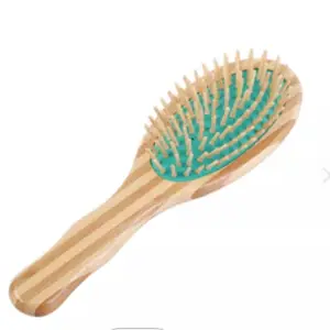 NIDY® Bamboo Hair Brush - Scalp Massage Brush Air Cushion Combs Anti-static, Improve Hair Health, Natural Bamboo Paddle Hair Brush for Thick, Straight,Long,Curly,Wavy